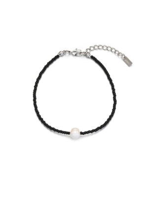 Black Realstone Color Bead Bracelet