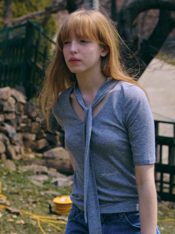 Tie half Top [GREY]