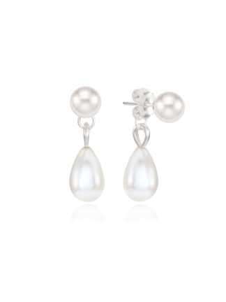 [sv925] Vintage pearl polka earrings