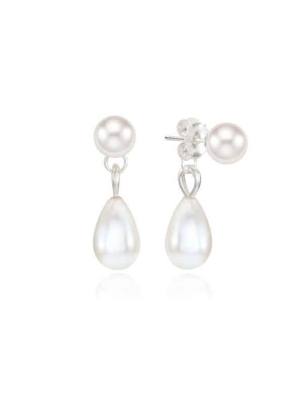 [sv925] Vintage pearl polka earrings