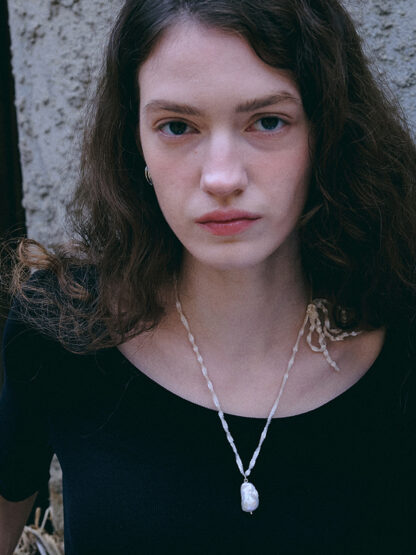 Ugly Baroque pearl color necklace - 이미지 4