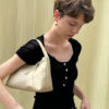 Jane Weaving Tote Bag [Beige Silver] - 이미지 2