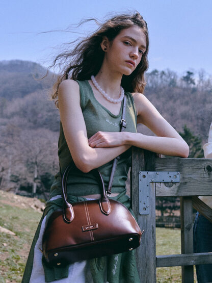 Ellen City Tote Bag [Glossy Chestnut BROWN] - 이미지 2