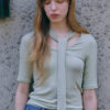 Tie half Top [OLIVE] - 이미지 2