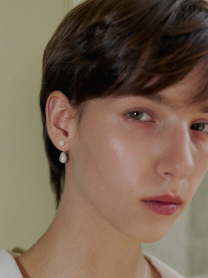 [sv925] Vintage pearl polka earrings - 이미지 2