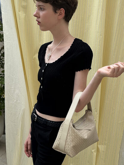 Jane Weaving Tote Bag [Beige Silver] - 이미지 3