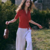 Tie half Top [BRICK RED] - 이미지 3