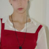 Black Luv heart strap necklace - 이미지 3