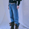 Vintage fit medium blue denim - 이미지 5