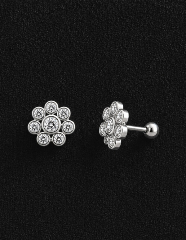 Demure Flower Stud Piercing Earring