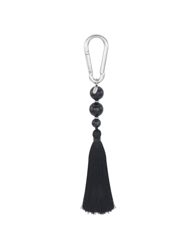 Black Tassel & Glass Purse Hook [Black]