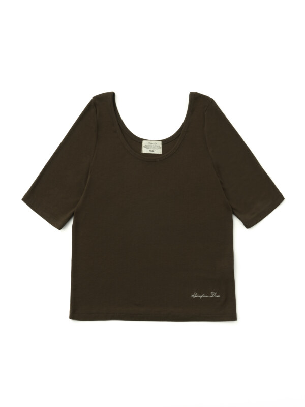 Wide Uline Top [BROWN]