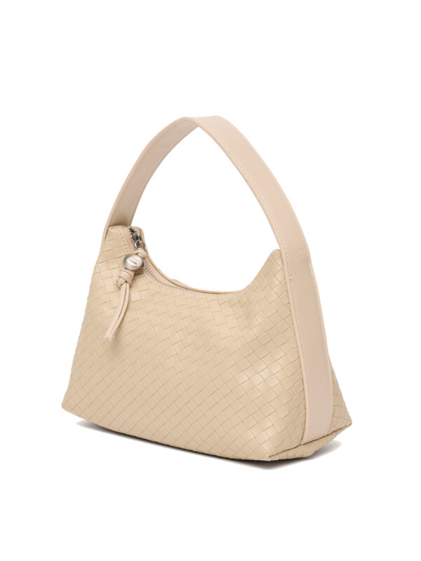 Jane Weaving Tote Bag [Beige Silver]
