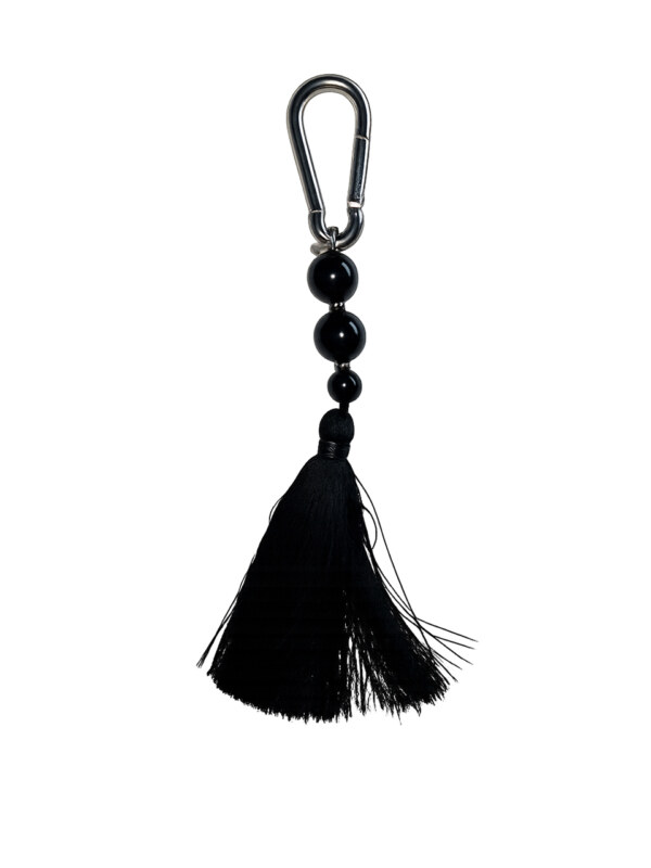 Black Tassel & Glass Purse Hook [Black]