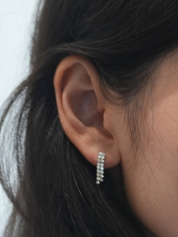 Joy double line tennis earring